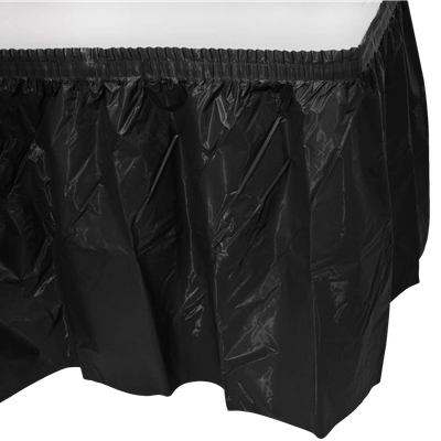 Black Velvet 14&#39; Plastic Table Skirt+
