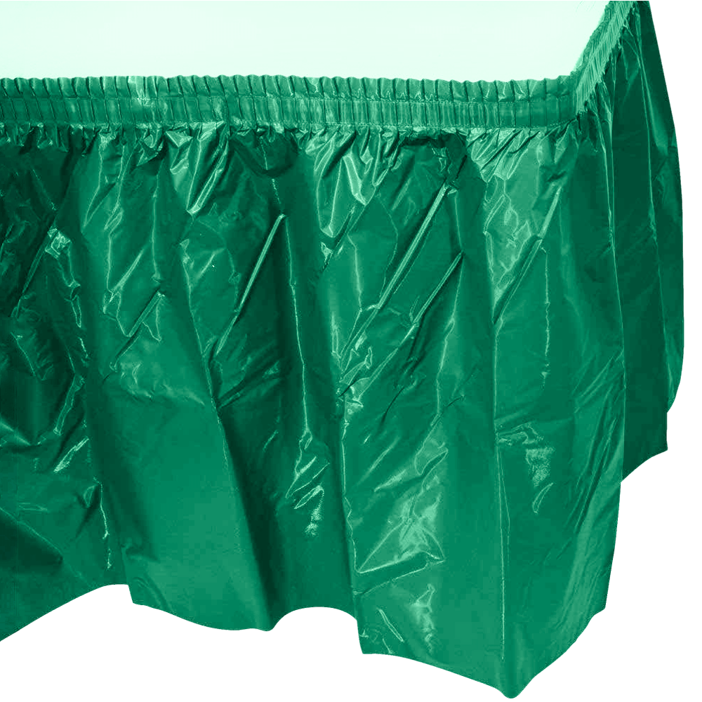 Hunter Green 14&#39; Plastic Table Skirts AMZ+