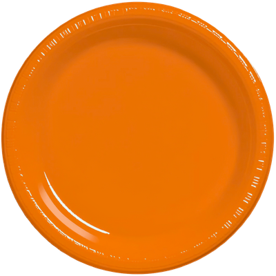 Sunkissed Orange 7&quot; Round Paper Dessert Plate 24ct AMZ+