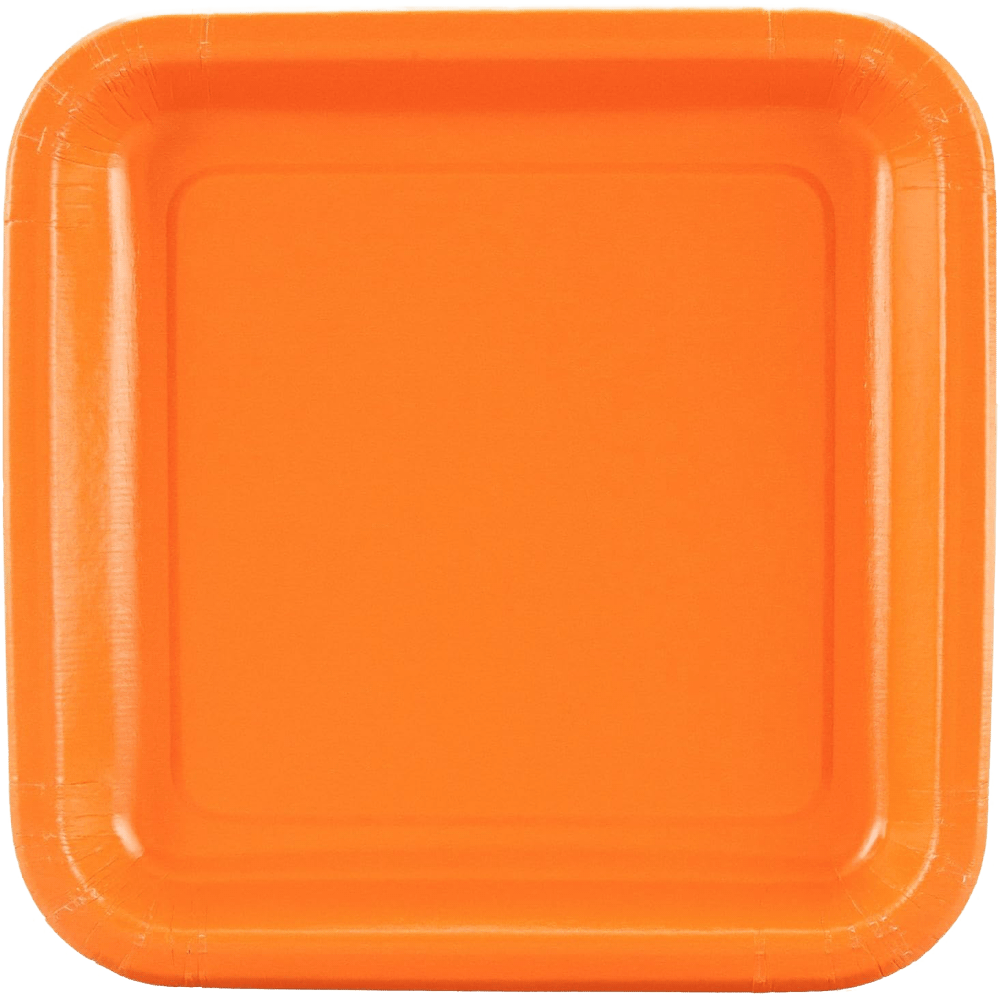 Orange Soda 7&quot; Square Dessert Plate 12ct+