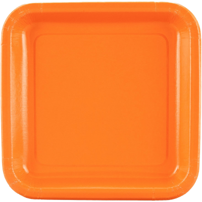 Orange Soda 7&quot; Square Dessert Plate 12ct+
