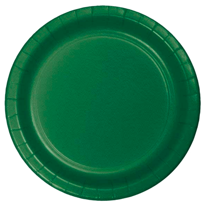 Hunter Green 9&quot; Paper Dinner Plates 24ct AMZ+