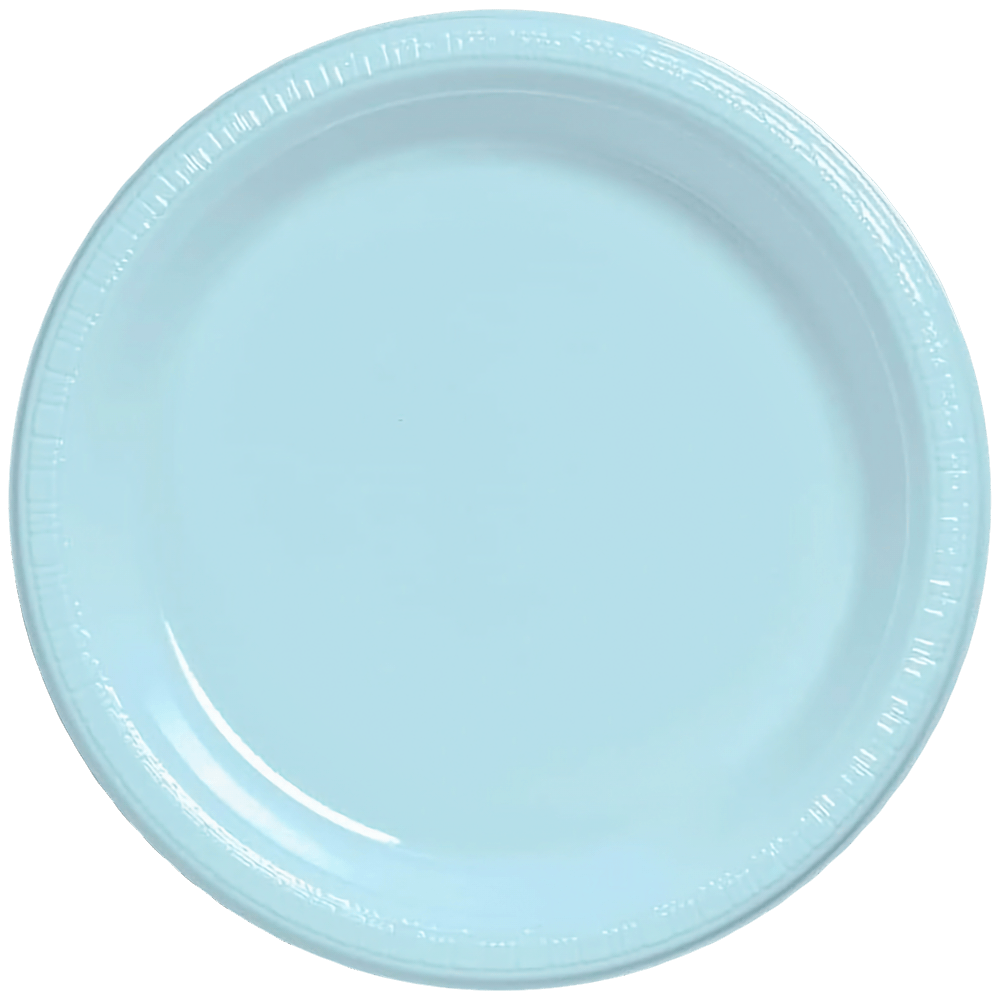 Pastel Blue 10&quot; Plastic Banquet Plates 20ct+