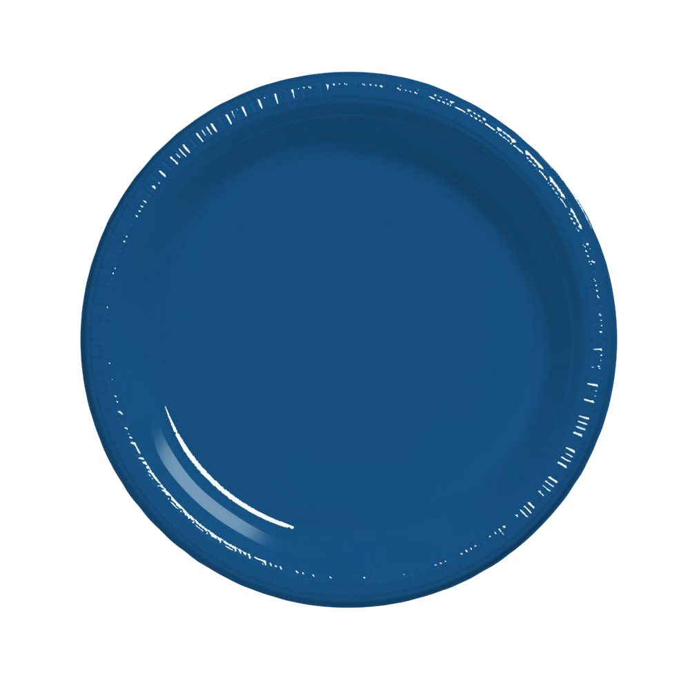 Navy Blue 7&quot; Plastic Dessert Plates 20ct+