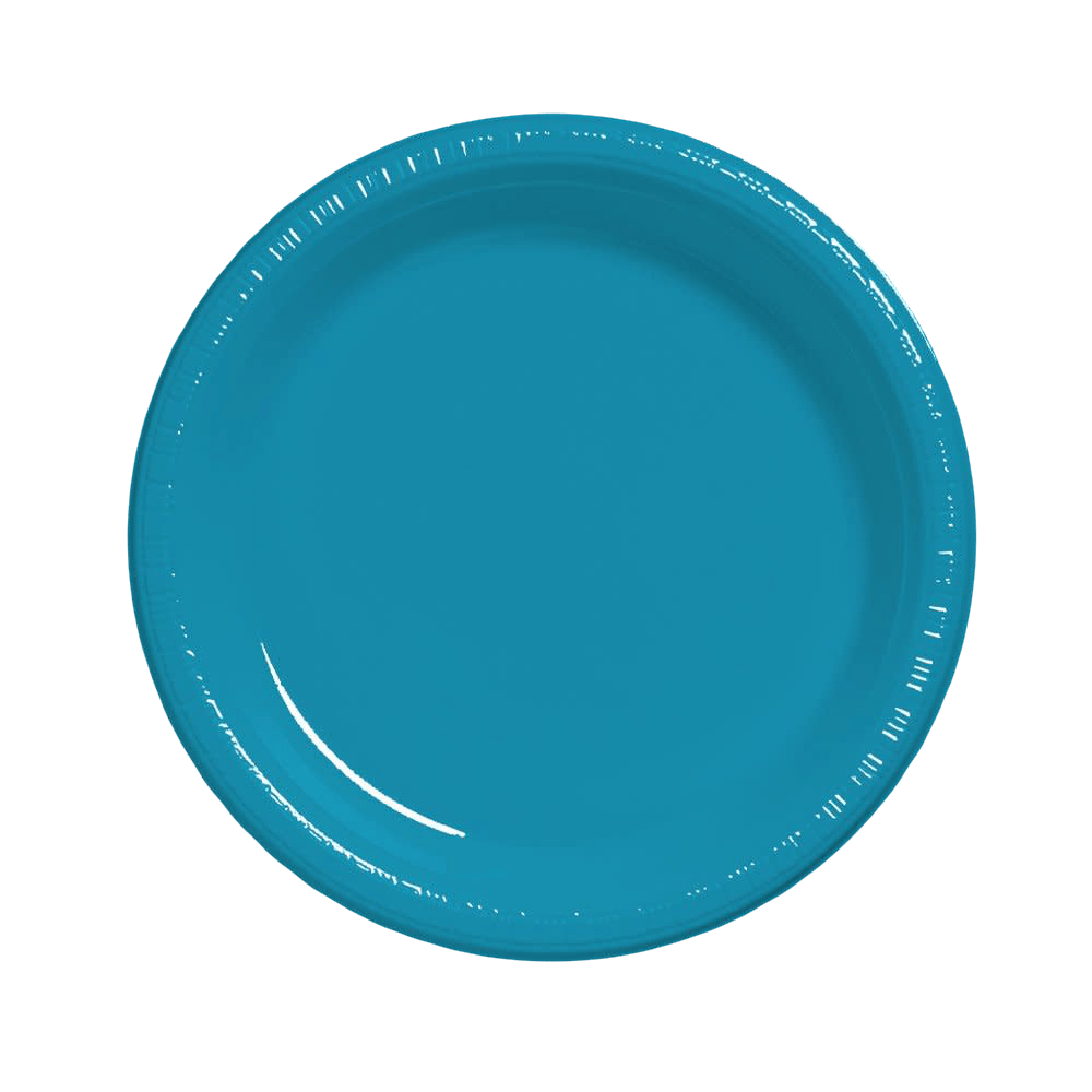 Turquoise 10.25&quot; Plastic Banquet Plates 20ct AMZ+