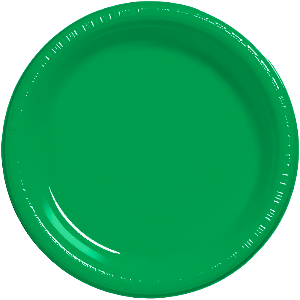 Emerald Green 10&quot; Plastic Banquet Plates 20ct AMZ+