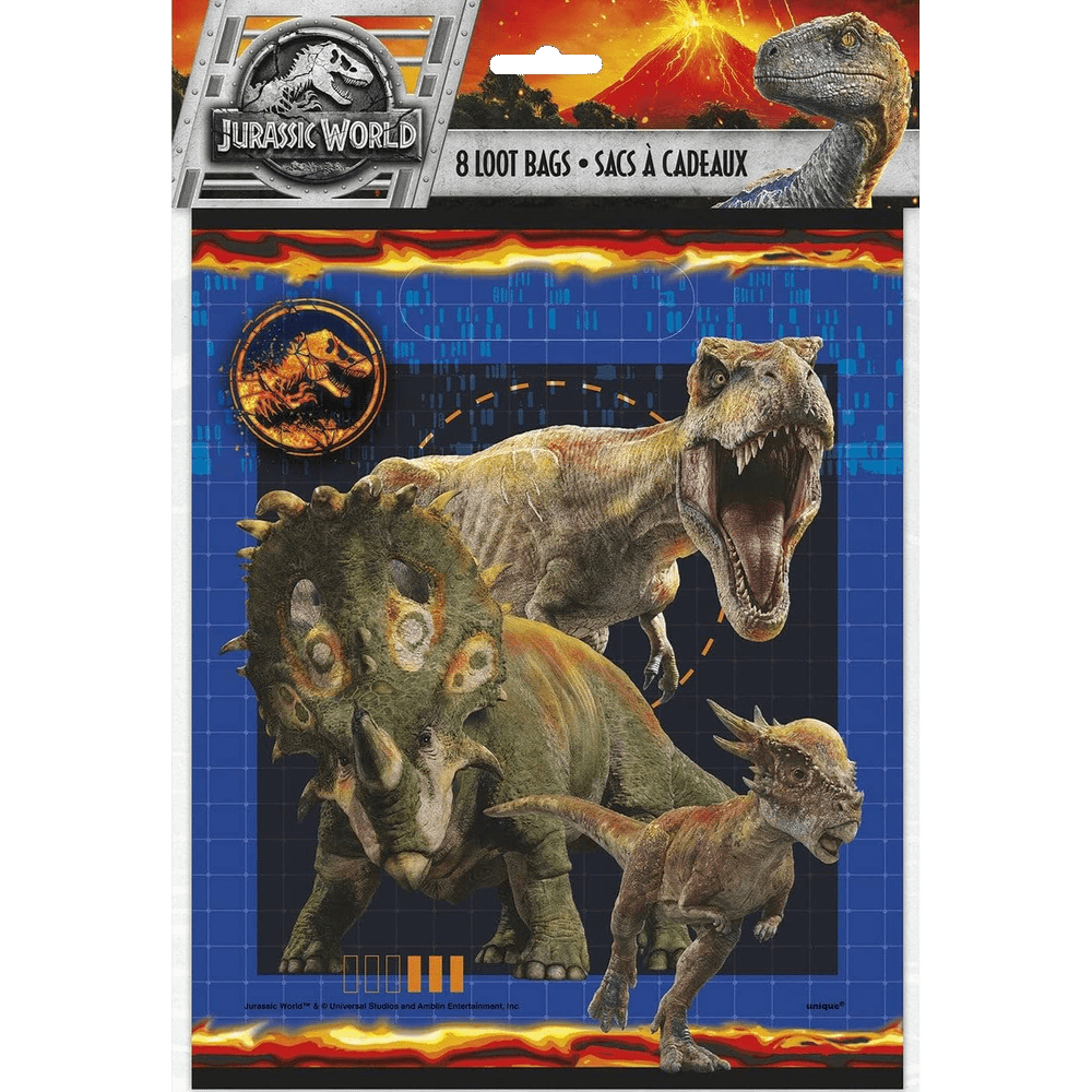Jurassic World Dinosaur Loot Bags 8ct AMZ+