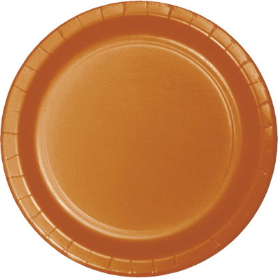 Pumpkin Spice 7&quot; Paper Dessert Plates 24ct AMZ+