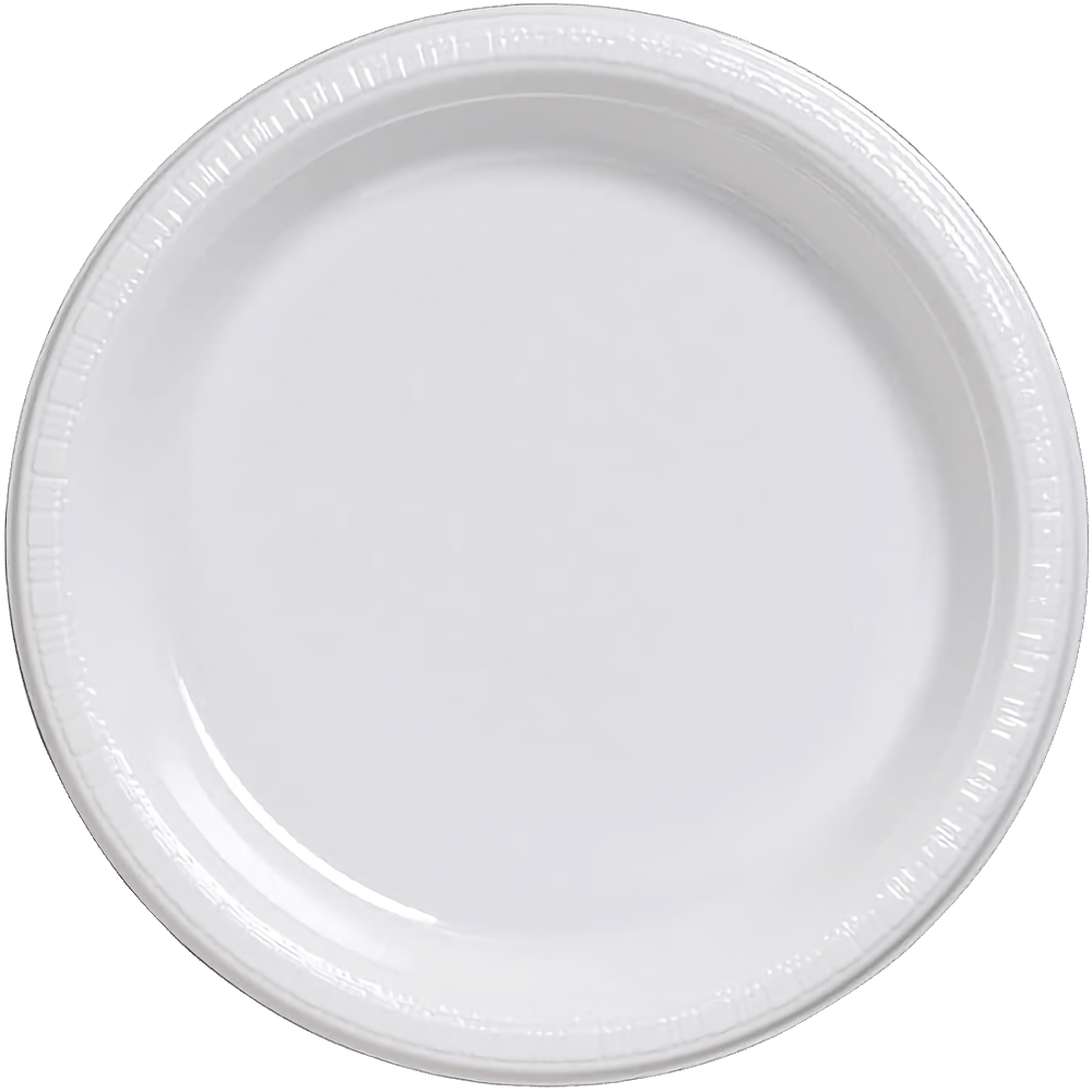 White 10" Plastic Banquet Plates 20ct AMZ+