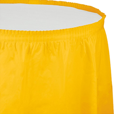 School Bus Yellow 14' Plastic Table Skirt AMZ+