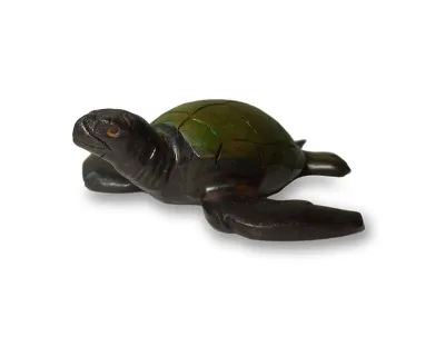 WOOD Marine Turtle Figurine+