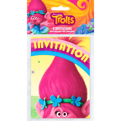 Trolls Invitations 8ct AMZ+