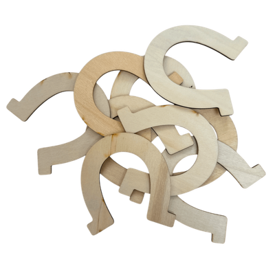 Wood Confetti Horseshoes+