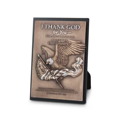 Moments of Faith U.S. Flag &amp; Eagle Plaque+