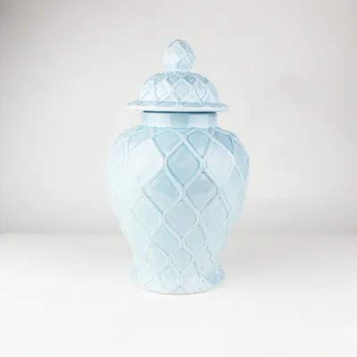 Light Blue Textured Ginger Jar+