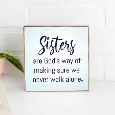 Sisters Decorative Wooden Block+