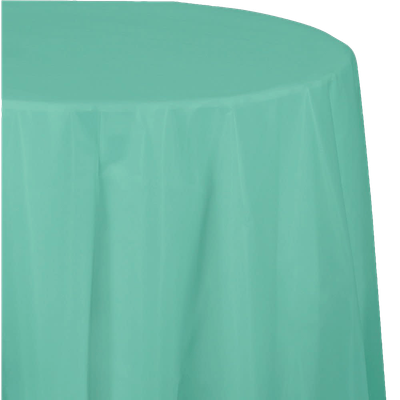 Fresh Mint 82" Octy Round Plastic Tablecover+