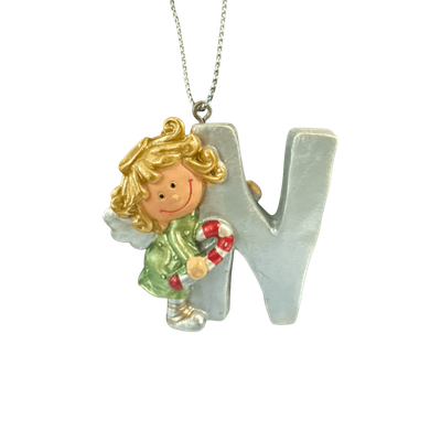 Letter N(Silver) Christmas Ornament+