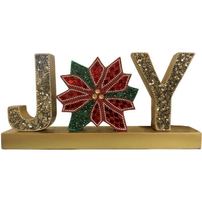 Wood Joy with Poinsettia Beaded appliqué+