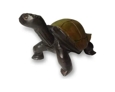 WOOD Land Turtle Figurine+