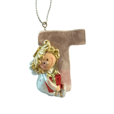 Letter T(pink) Christmas Ornamnet+