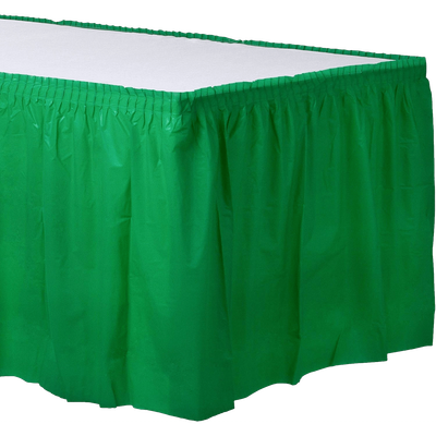 Emerald Green Rectangle Table Skirt AMZ+