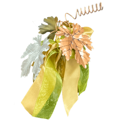 Glass LED Pumpkin Siver Tabletop Decor+