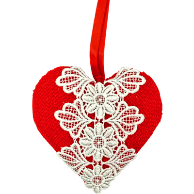 Red and White Heart Decor+