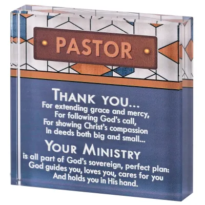 Tabletop Glass Plaque Pastor+