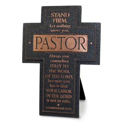 Cross Stand Firm Pastor Copper Badge+