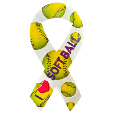 I Love Softball Ribbon Mega Magnet+