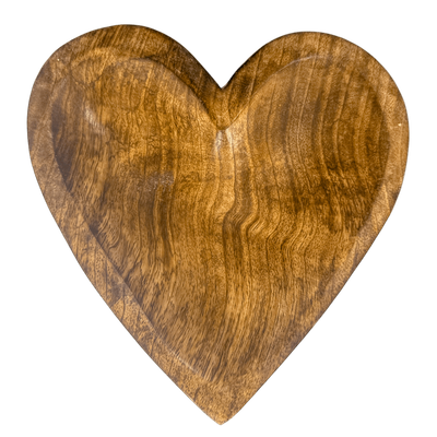 Wood Heart Tray Large+