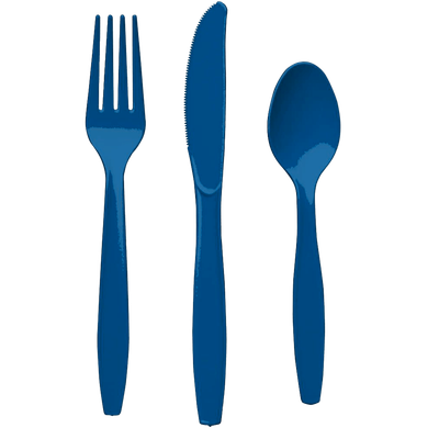Navy Blue Assorted Cutlery 24ct+