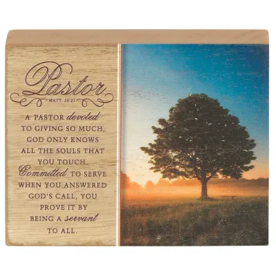 Tabletop Plaque Pastor Devoted 4x3+