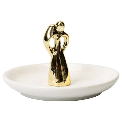 Porcelain Hugging Couple Jewelry Trinket Tray+