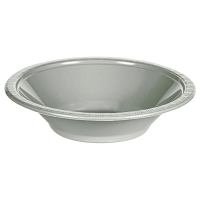 Shimmering Silver 12oz Plastic Bowl 20ct AMZ+
