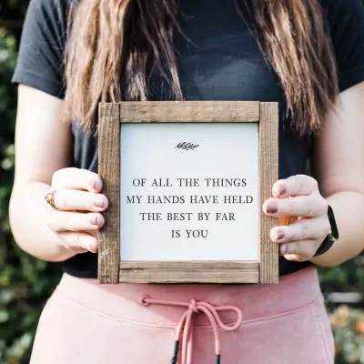 6x6 Wood Frame Sign - By Far Is You+