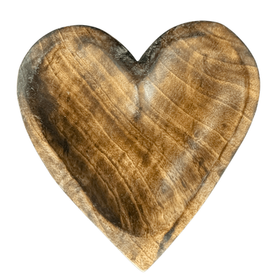 Wood Heart Tray Small+
