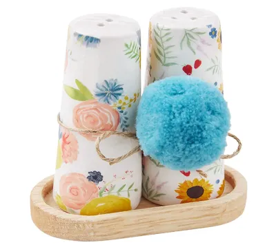 Floral Salt and Pepper Shakers Set+