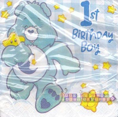 Care Bears Boy 1st Birthday Beverage Napkins 16ct+
