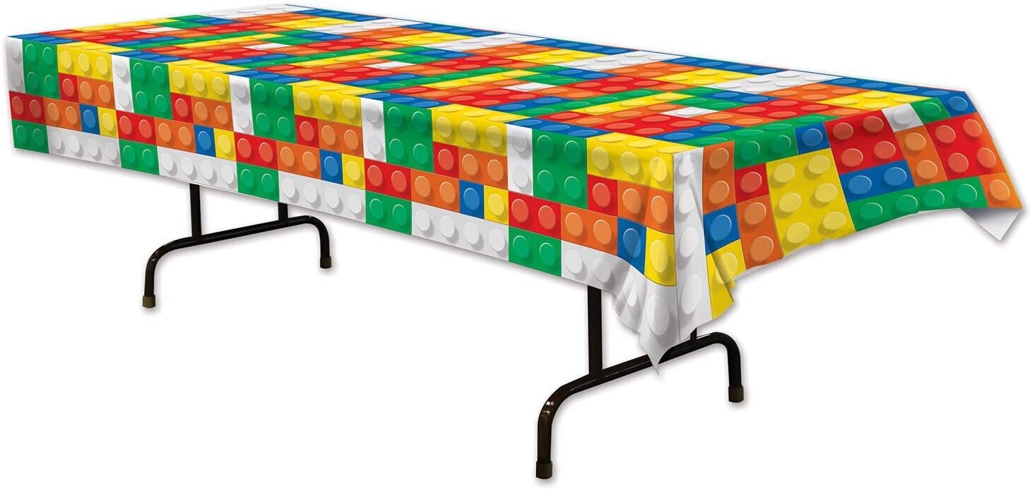 Building Blocks Plastic Tablecover 54x108in AMZ+