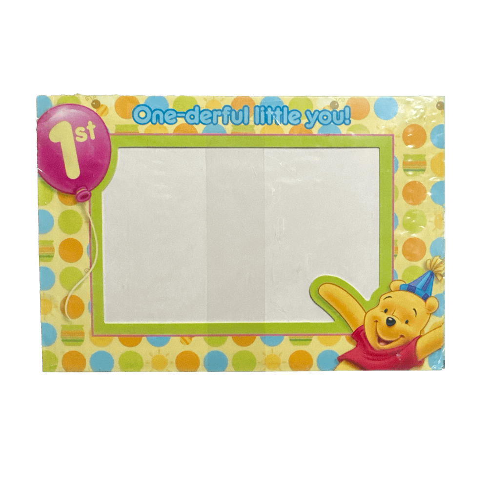 Poohs 1st Birthday Photo Holder 4ct+