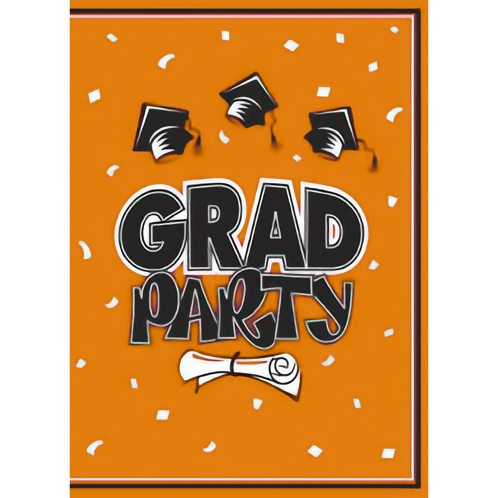 Graduation Orange Invitations 10ct AMZ+