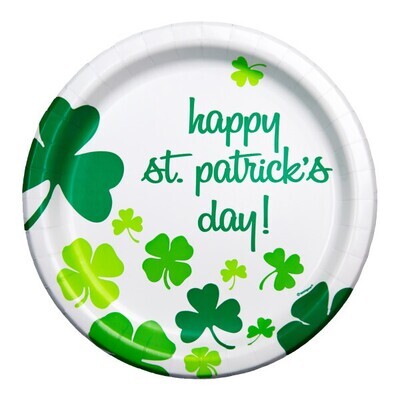 Rainbow Shamrock 9in Plate 8ct AMZ+