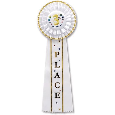White 3rd Place Rosette+