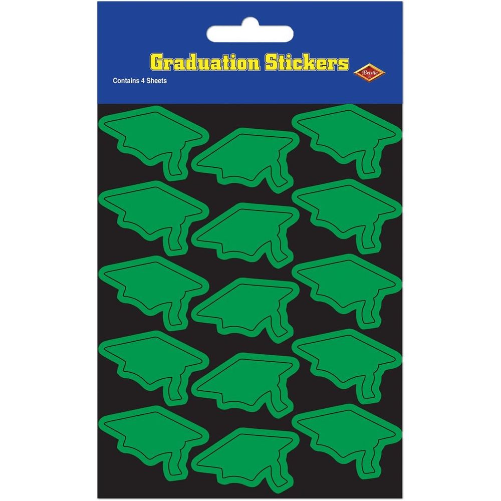 Green Graduation Stickers 4 Sheets AMZ+