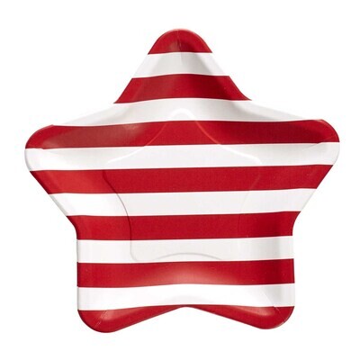 Red Star Stripped Plates 8ct+