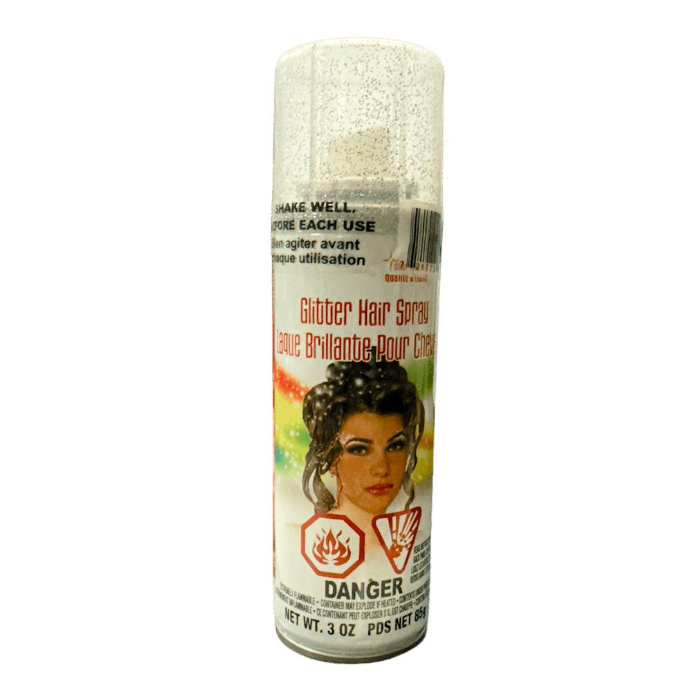 Silver Glitter Hair Spray 3oz AMZ+
