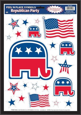 Republican Symbols Peel N Place Clings AMZ+
