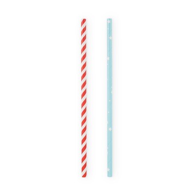 Stars &amp; Stripes Patriotic Paper Straws 24ct AMZ+